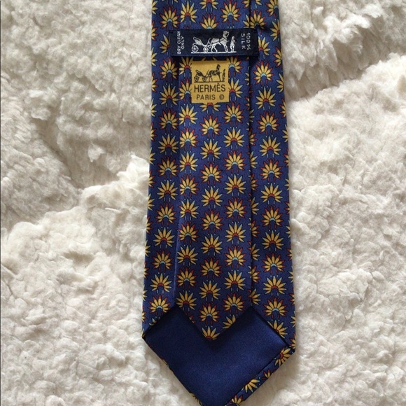 Hermes Authentic 100% Silk Soie Mens Tie Made in France 7398 PA - Picture 10 of 12